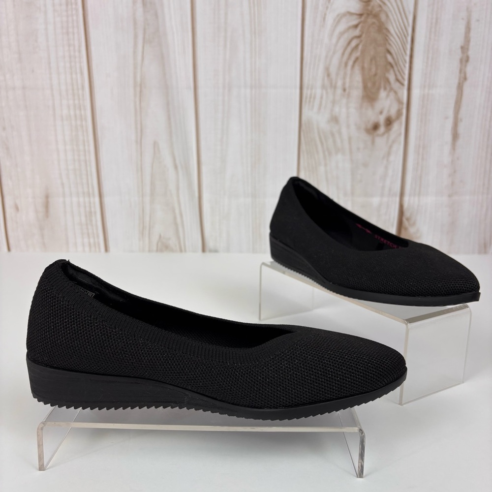 Skechers Cleo Slip On Casual Ballet Flats Memory Foam Comfort Shoes Black Sz 6.5 - Picture 3 of 15